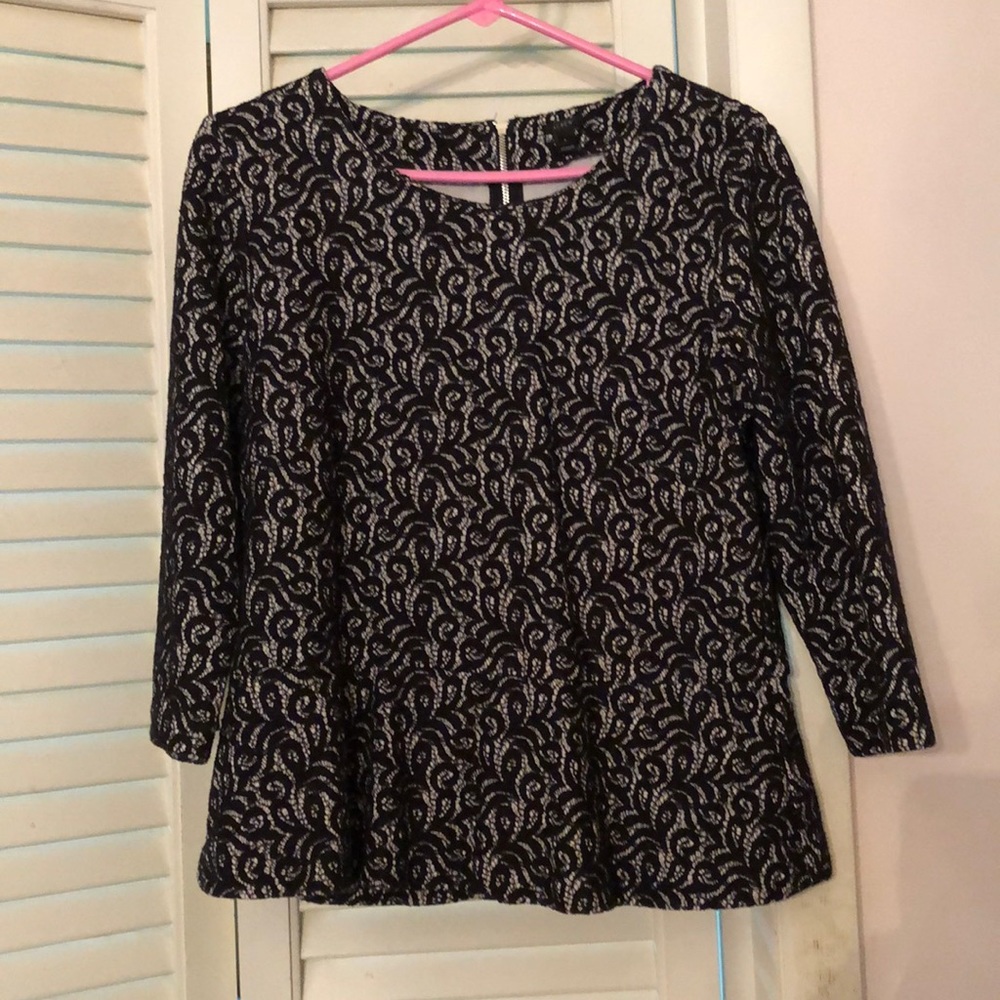 J. Crew lace peplum top